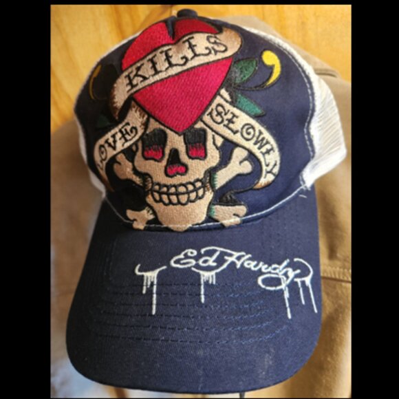 Ed Hardy | Accessories | Trucker Cap Ed Hardy Love Kills Slowly ...